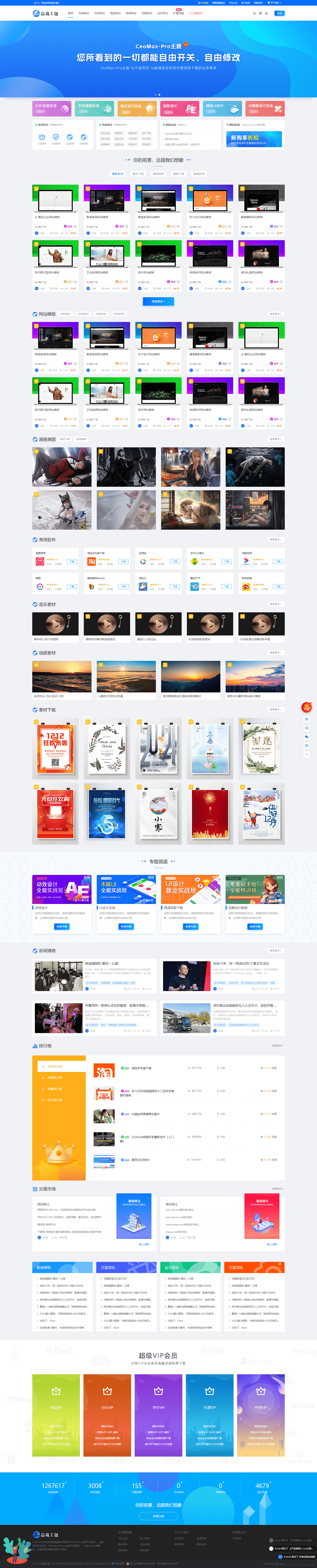WordPress 资源展示型下载类主题 CeoMax-Pro_v7.6 开心版-夏蓝社长
